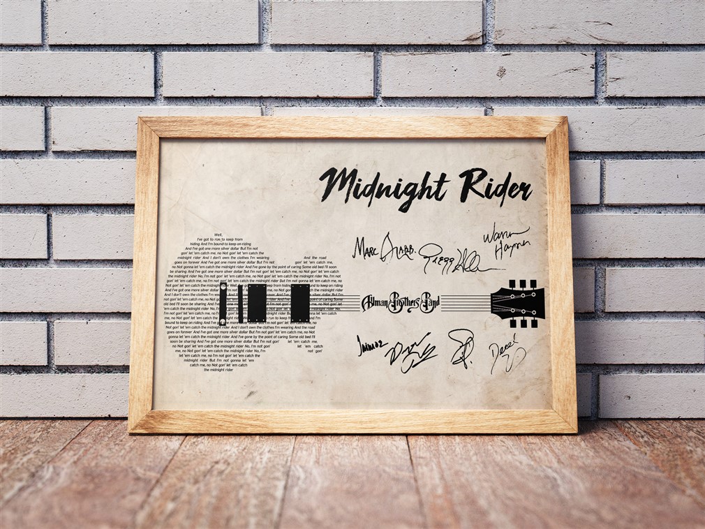 Allman Brothers Band - Midnight Rider Poster Canvas
