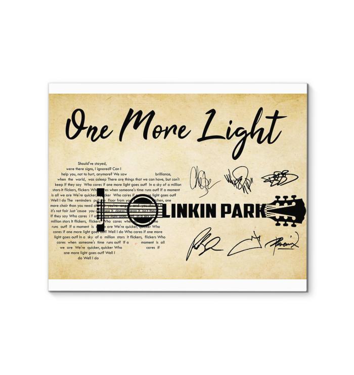 Linkin Park One More Light Lyric Guitar Typography Canvas