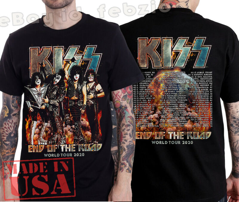 KISS - End Of The Road World Tour 2020 Leg 5 - 8 Complete Dates Concert T-Shirt