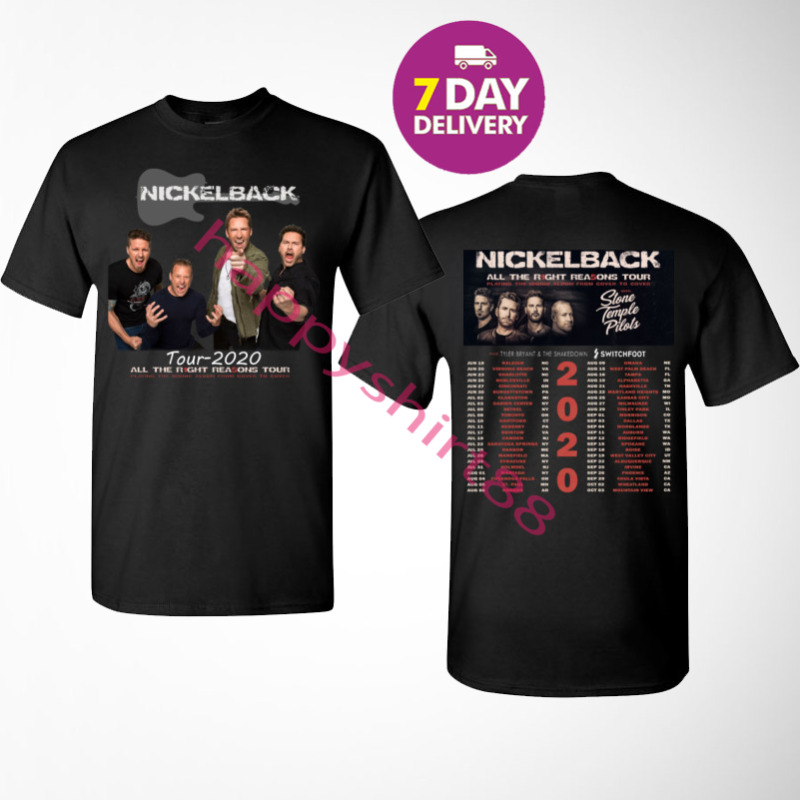 Nickelback All the Right Reasons Tour 2020 Men Black T-Shirt.Size S-3XL.