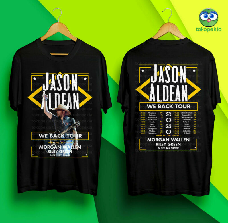 JASON ALDEAN We Back Tour 2020 Black Merch Tour 2020 T-Shirt S-5XL
