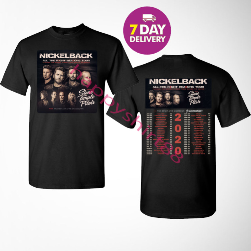 Nickelback T Shirt All the Right Reasons Tour 2020 T-Shirt Men Black.Size S-3XL.