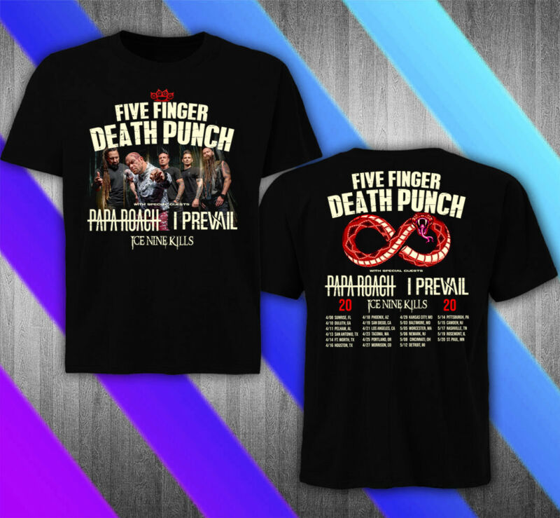 5FIVE FINGER DEATH PUNCH Tour 2020 with PAPA ROACH T-SHIRT NEW ALL SIZE