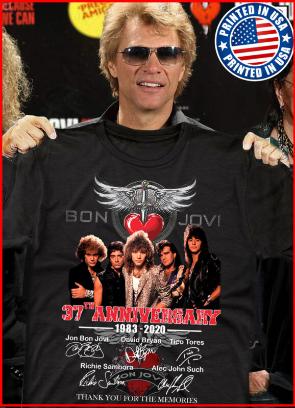 37 Years Jon Bon Jovi 2020 Tour Concert Black T-shirt Xl XXL VIntage Womens