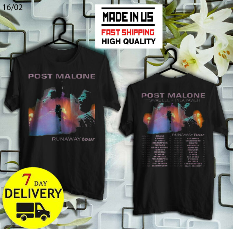 207-POST MALONE Runaway Tour 2020 T-Shirt Tee Exclusive T Shirt Size S-5XL