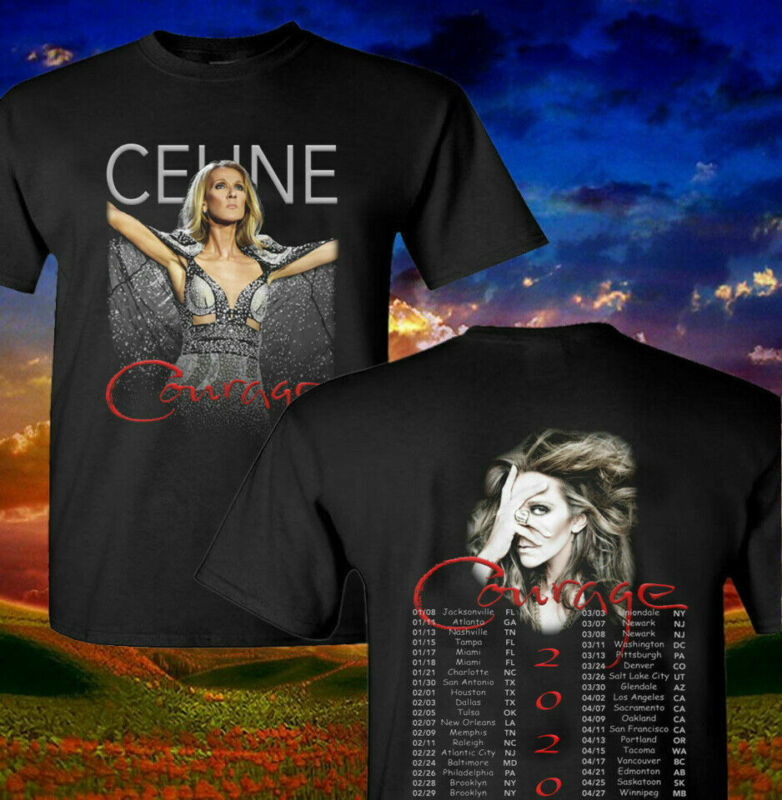 12Celine4 3Dion2 2020 Courage Concert Tour Music Shirt Black Size S-3XL tee