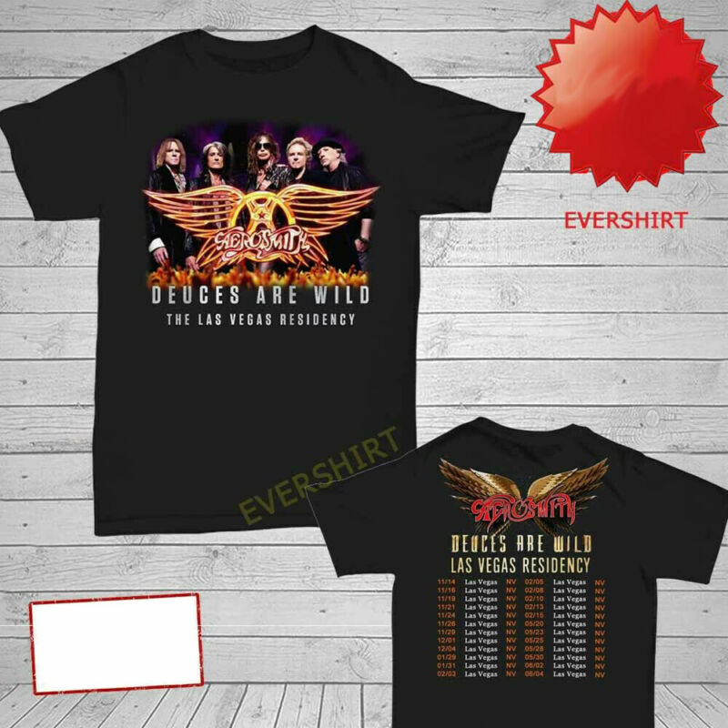 Aerosmith Deuces are Wild Concert Tour 2019 2020 On Unisex Black T Shirt M-3XL
