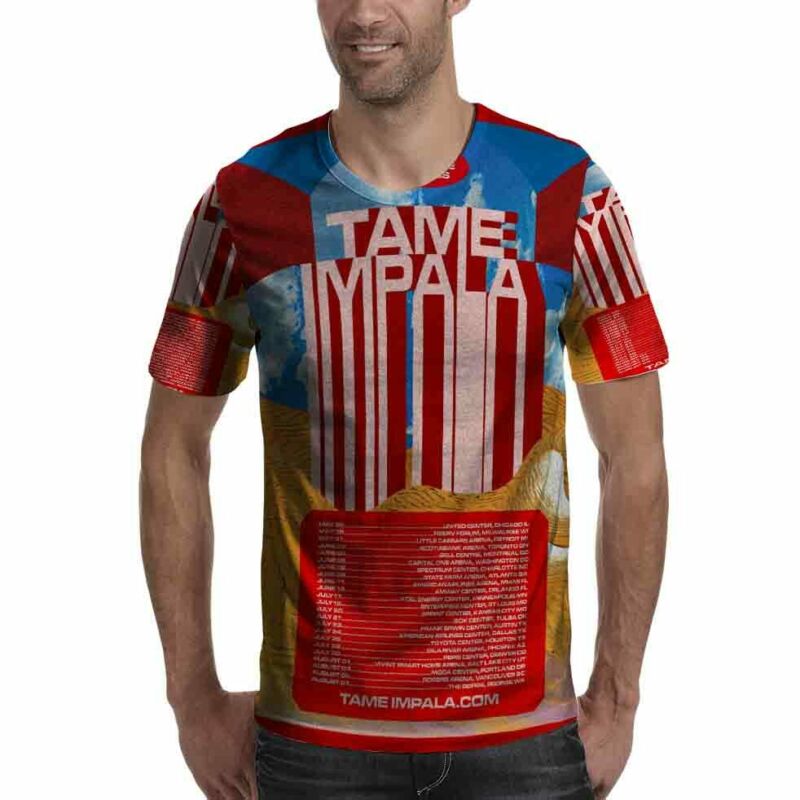 Tame Impala 2020 Tour Tshirt Fullprint Tee Polyester T-Shirt For Men