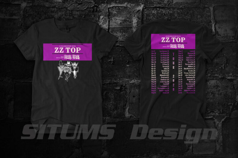 ZZ Top 50th Anniversary Music Concert Tour Dates 2020 T-Shirt Gildan