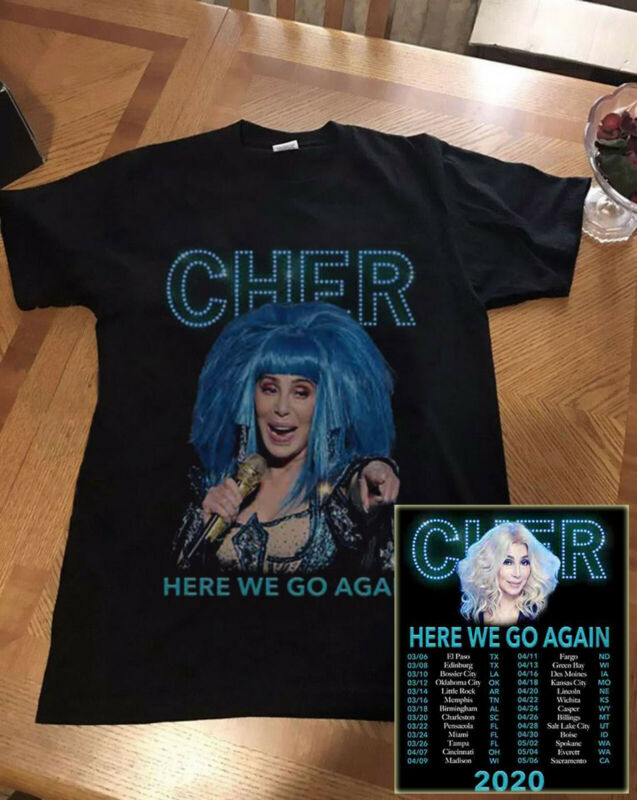 WW2** Cher "Here We Go Again" Concert Tour 2020 Shirt Black T-SHIRT S-5XL