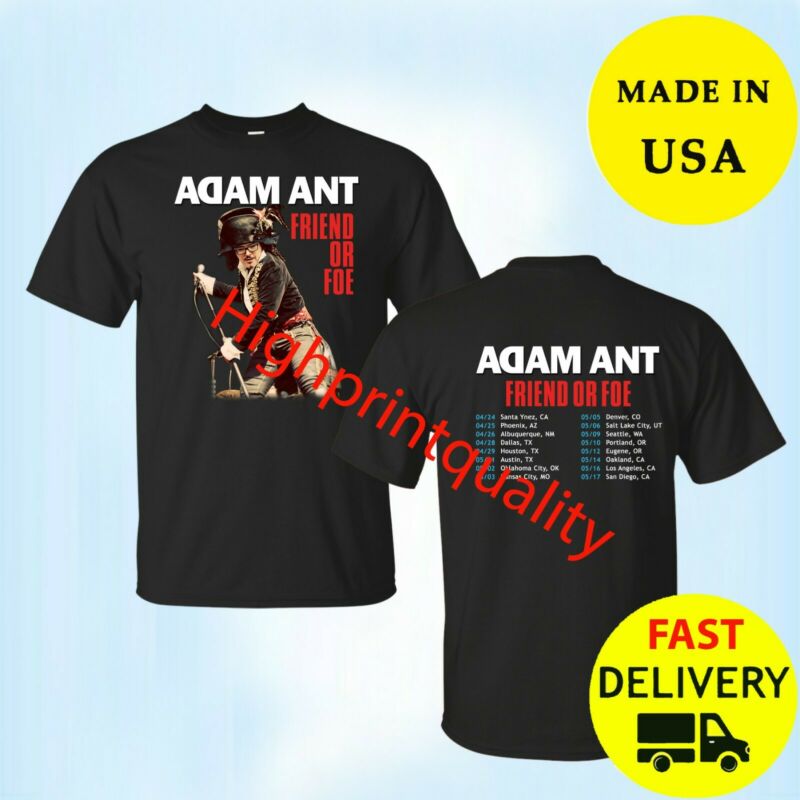 Adam Ant Shirt Friend or Foe Tour 2020 T-Shirt Black Tee All Size
