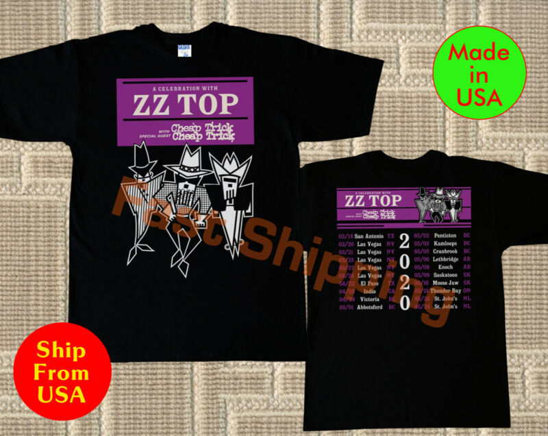 ZZ Top Shirt 50th anniversary tour 2020 T-Shirt Size Men Black Gildan M-2XL