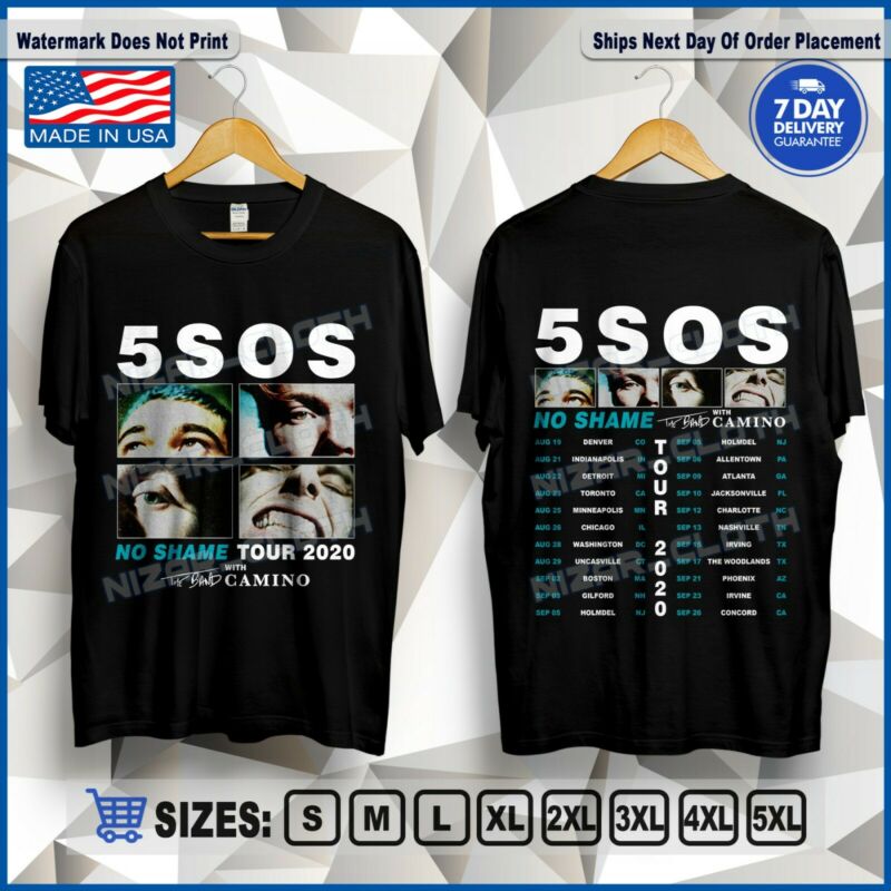 5 Seconds Of Summer No Shame Tour 2020 5SOS T-Shirt Size S-5XL