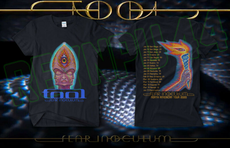 @A Tool Tour 2020 Fear Inoculum Concert Shirt GILDAN BLACK T SHIRT AMERICAN SIZE