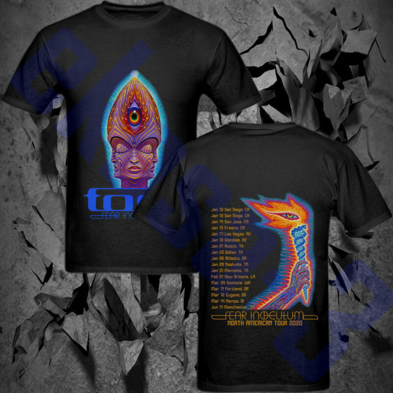 2020 Tool Band Fear Inoculum Concert Tour dates 2020 GIldan Black T-Shirt