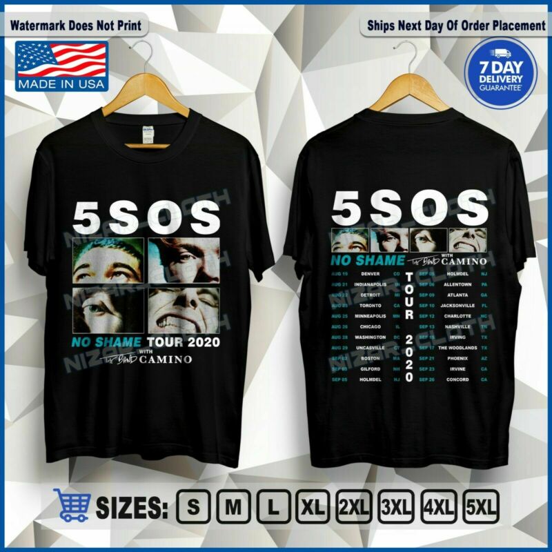 5 Seconds Of Summer No Shame Tour 2020 5SOS Gidan T-Shirt Size S-5XL