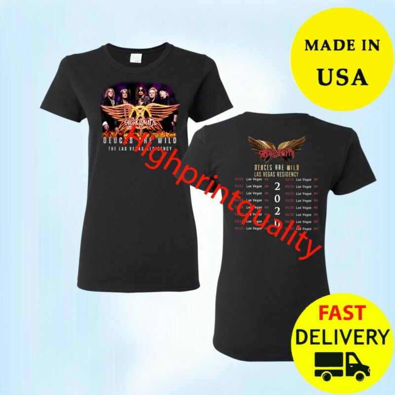 Aerosmith Shirt Tour 2020 T-Shirt Black Womens Gift All Size Tee