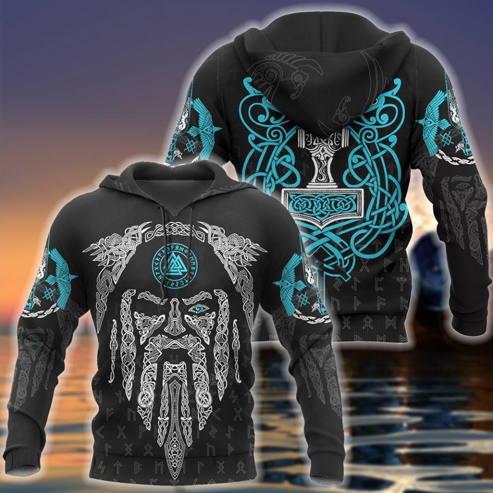 Raven And Odin Triangles Power God 3d Hoodie