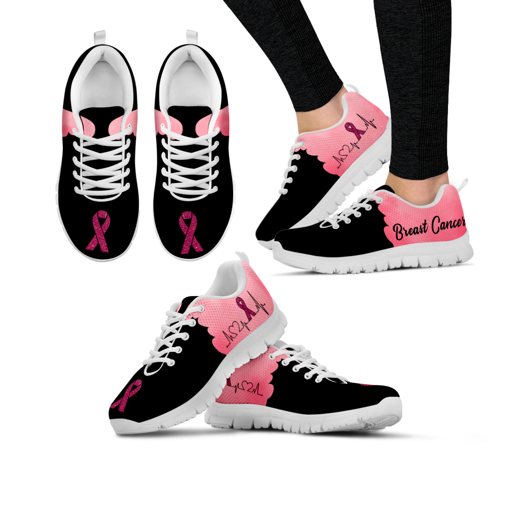 Breast Cancer Heartbeat Sneakers