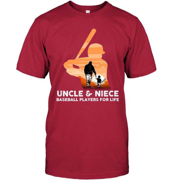Uncle & Niece Baseball Player For Life Navy T Shirt