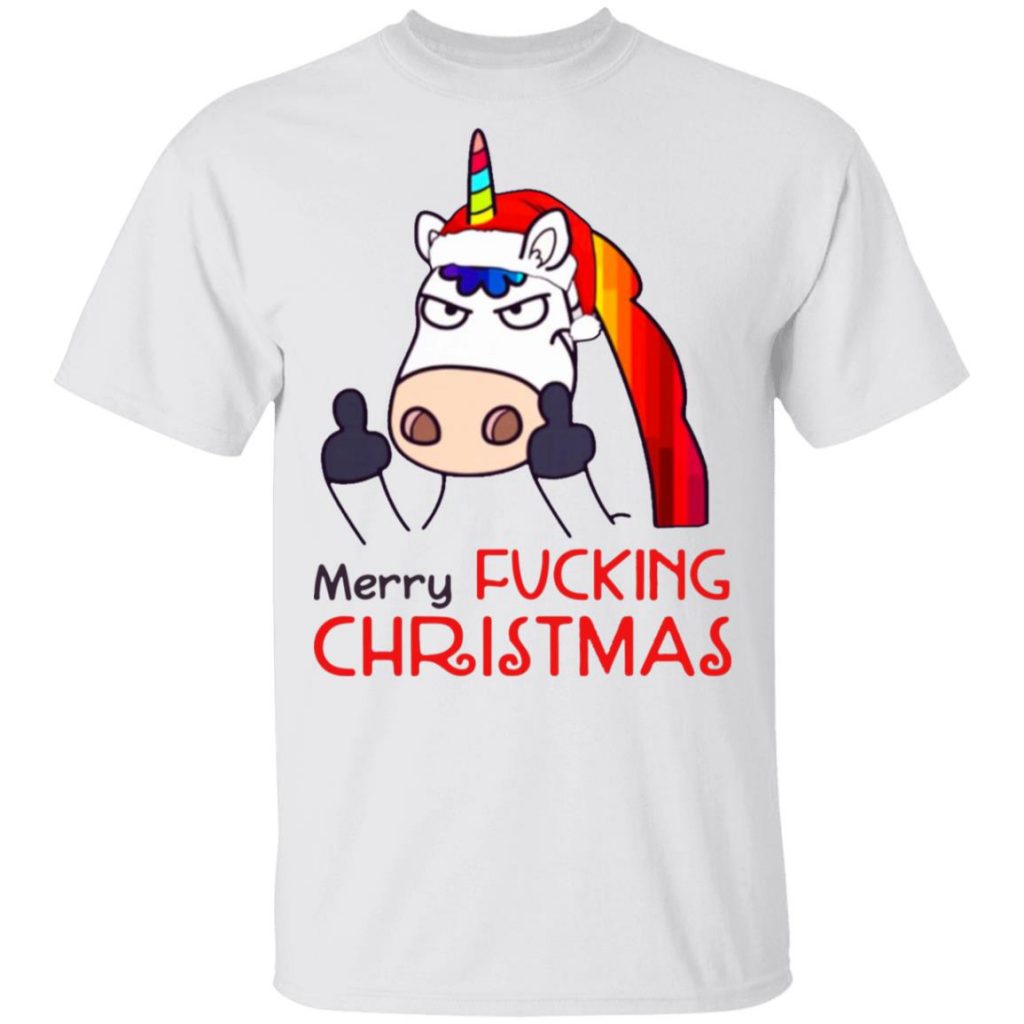 Unicorn Merry Fucking Christmas Shirt