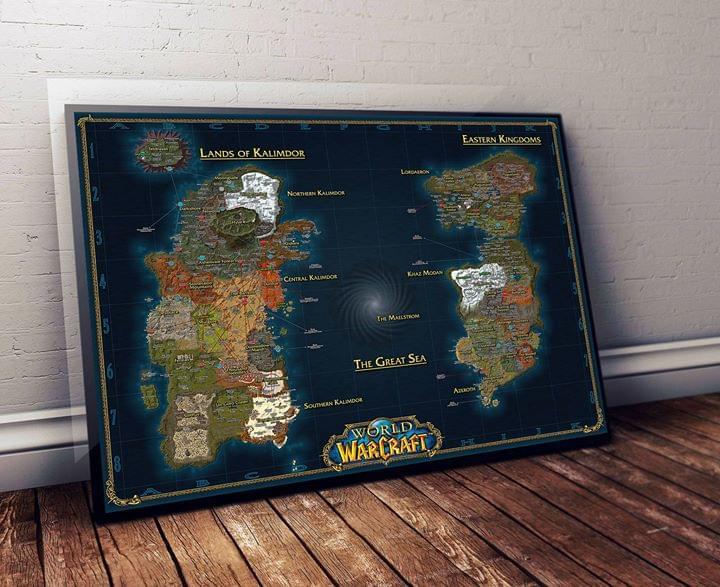 World Of Warcraft Outland Map Poster Canvas