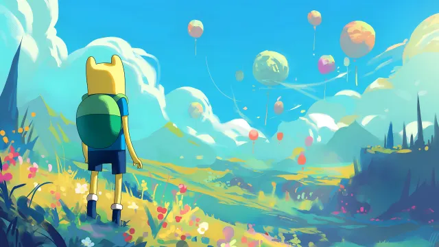 Adventure Time Finn Colorful World wallpaper on Pixipics