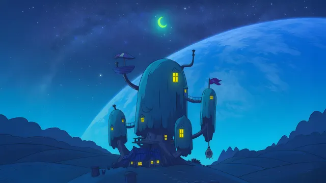Adventure Time Treehouse Night wallpaper on Pixipics