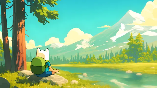 Finn Peaceful Riverlandscape wallpaper on Pixipics