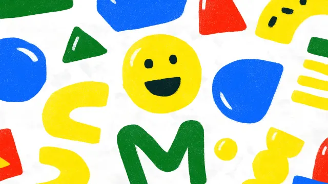 Kidcore Smiling Shapes Pattern wallpaper on Pixipics