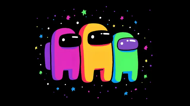 Among Us Crewmates Colorful Minimal Space wallpaper on Pixipics