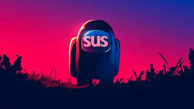 Among Us Sus Silhouette Gradient wallpaper on Pixipics
