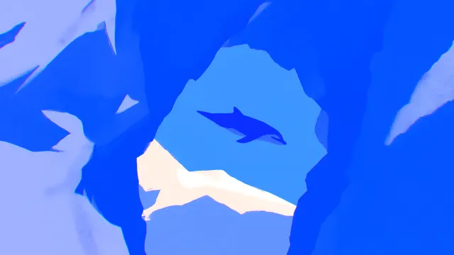 Abstract Illustration Of A Dolphin Swimming wallpaper on Pixipics