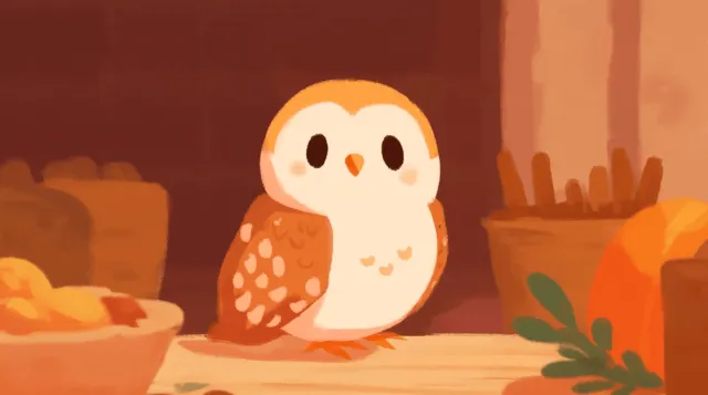Adorable Barn Owl Autumn Colors Gif wallpaper on Pixipics