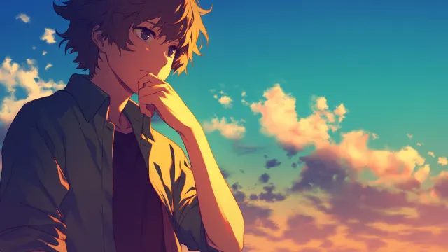 Anime Boy Daydreaming wallpaper on Pixipics