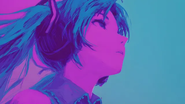 Neon Vocaloid Anime Girl wallpaper on Pixipics