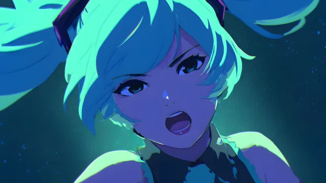Vocaloid Hatsune Miku Intense Glow wallpaper on Pixipics