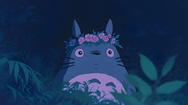 Totoro Flower Crown Night Forest Aesthetic wallpaper on Pixipics