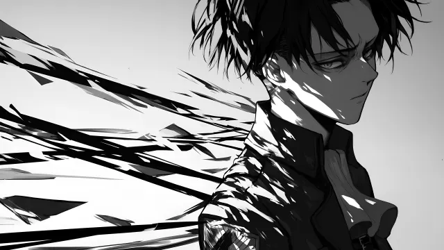 Levi Ackerman Monochrome Art wallpaper on Pixipics