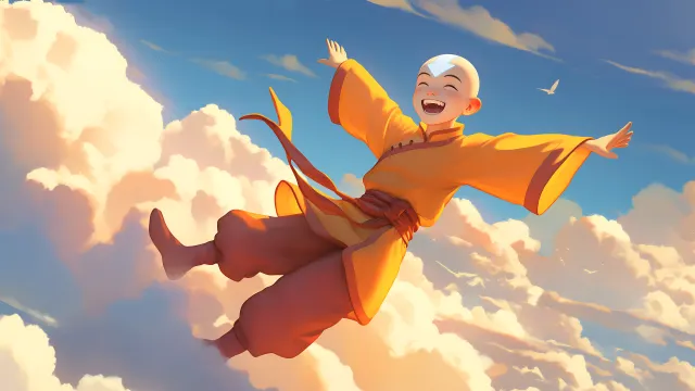 Aang Sky Glide Avatar wallpaper on Pixipics