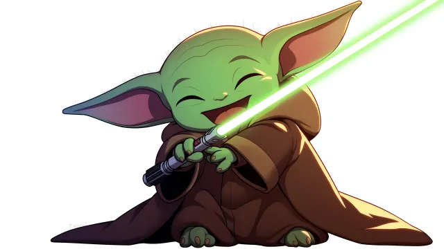 Baby Yoda Lightsaber wallpaper on Pixipics