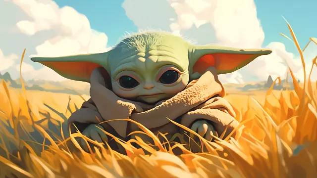 Baby Yoda Van Gogh Style wallpaper on Pixipics