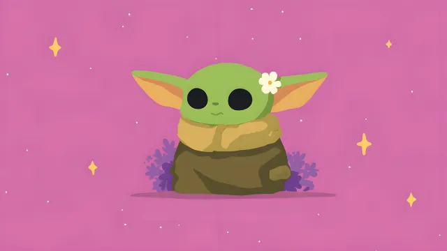 Kawaii Baby Yoda Aesthetic wallpaper on Pixipics