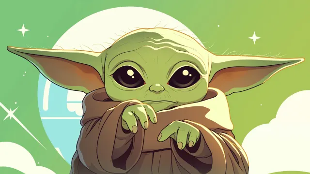 The Mandalorian Grogu Green wallpaper on Pixipics