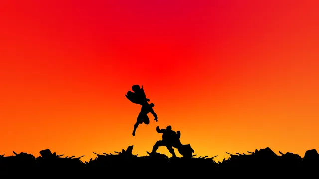 Dc Comics Batman Superman Battle Sunset wallpaper on Pixipics