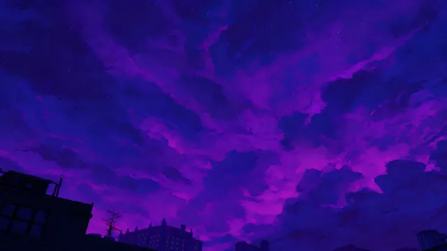 Gotham City Purple Blue Aesthetic Night Sky wallpaper on Pixipics