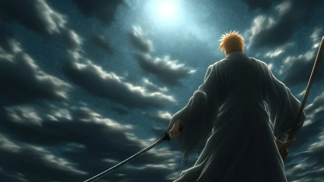 Bleach Ichigo Kurosaki Facing The Clouds wallpaper on Pixipics