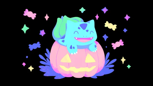 Pokemon Starter Bulbasaur Ready For Trick Or Treat wallpaper on Pixipics