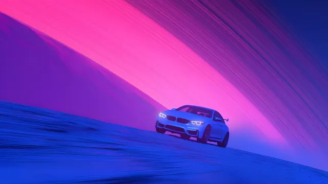Bmw M4 Saturn Rings Synthwave Space Racing wallpaper on Pixipics