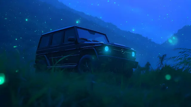 Mercedes Gwagon Firefly Night Scene wallpaper on Pixipics